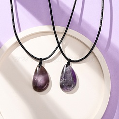 Подвеска в виде капли из смешанных натуральных и синтетических драгоценных камней NJEW-G169-01