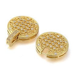Полка покрытие плоская круглая латунь микропаве прозрачный кубический цирконий складные застежки KK-H512-08G