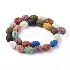 Бусы из натуральной лавы G-F671-03B-09