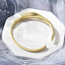 Ионное покрытие (ip) 304 нержавеющая сталь полимерная глина стразы браслеты на петлях для женщин BJEW-A011-16G