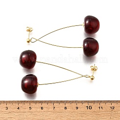 Серьги-гвоздики из латуни и акрила для женщин EJEW-G430-04G