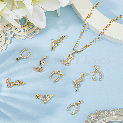 12шт 3 стиля латунные подвески с микропаве и кубическим цирконием&nbsp;KK-BBC0019-41