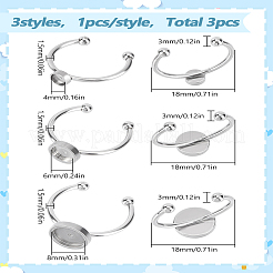 3 шт. 3 стиля 201 нержавеющая сталь манжета кольца настройки&nbsp;FIND-LP0001-07P