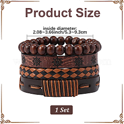 4шт 4 стиля плетеные браслеты из искусственной кожи pu наборы BJEW-CL0001-13B