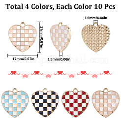 40шт 4 цвета сплава эмалевые подвески&nbsp;ENAM-SC0004-34