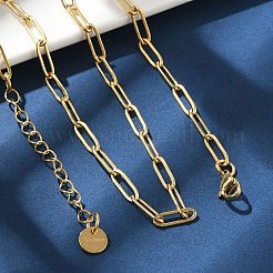 Ионное покрытие (ip) 304 нержавеющая сталь скрепка цепочка ожерелье&nbsp;NJEW-D045-14G