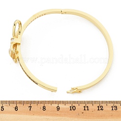 Женские браслеты на шарнирах из латуни с микропаве и прозрачным фианитом BJEW-K274-04G