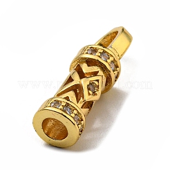 Латунный наконечник шнура с микропаве из кубического циркония&nbsp;KK-E046-49G