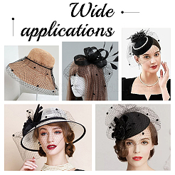 Сетка для свадебной фаты из полиэстера с синельным краем AJEW-WH0471-103C-04