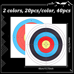 40 шт. 2-х цветная бумажная мишень AJEW-NB0006-27