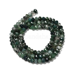 Природные моховой агат бисер нитей G-C228-A01-3x4mm