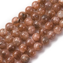 Нити бусин из натурального золота из солнечного камня G-A276-A03-6mm-02