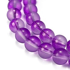 Нити матовых прозрачных стеклянных бусин&nbsp;X1-GLAA-P065-8mm-15