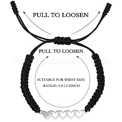 5 шт. 5 стильных браслета из нержавеющей стали с сердечком BJEW-SW00106-04