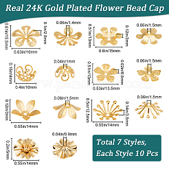 70 шт. 7 стиля латунных бусин&nbsp;KK-BBC0014-09