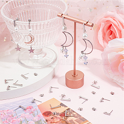 80 шт. 2 размера прямоугольные серьги-гвоздики из нержавеющей стали 304 STAS-SC0008-55