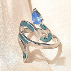 Латунные микро проложить пальцев кольца кубического циркония RJEW-H245-01P