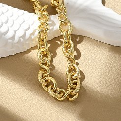 Латунные браслеты-цепочки с бесконечным звеном для женщин и мужчин BJEW-K273-12G