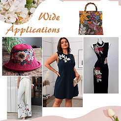 8 шт. 4 стиля цветочных компьютерных вышитых полиэстеровых нашивок&nbsp;PATC-ME0001-16