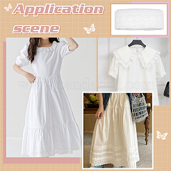 Хлопковый цветочный узор с вышивкой кружевной лентой OCOR-WH0078-166