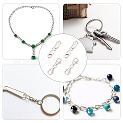 4 шт. набор из 2 двойных застежек-карабинов из стерлингового серебра с тремя застежками&nbsp;STER-OC0001-01