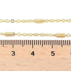 Латунные кабельные цепи с ожерельем из бисера для женщин NJEW-P265-24G