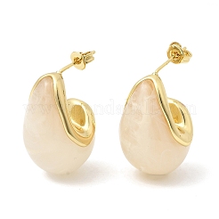 Серьги-гвоздики из латунной смолы в форме капли&nbsp;EJEW-P333-08G-01