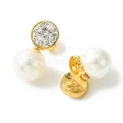 Серьги-гвоздики из нержавеющей стали 304 с вакуумным покрытием PVD и кристаллами горного хрусталя EJEW-L284-18G