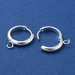 201 фурнитура для сережек-колец Huggie Hoop из нержавеющей стали STAS-P283-01Z-S