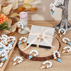 Украшение подвесками из деревянных бусин HJEW-OC00011