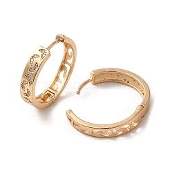 Латунные микро проложить серьги обруча кубического циркония EJEW-C073-12KCG