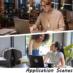 Прямоугольный пластиковый держатель для бейджа с шнурком AJEW-CP0006-04A