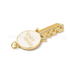 Реечное покрытие латунь паве кубический цирконий эмаль подвески KK-O142-30G