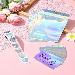 Прямоугольные пластиковые пакеты с застежкой-молнией на тему Дня благодарения с блестками и голографическими элементами OPP-FS0001-16A