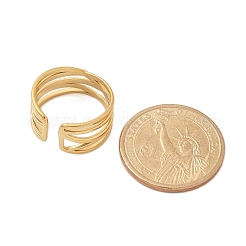 Многослойные открытые манжетные кольца из нержавеющей стали 304 RJEW-Z077-01G-04