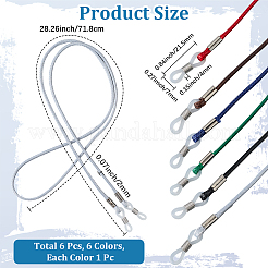 6 шт. 6-х цветные вощеные шнуры для очков&nbsp;AJEW-CN0004-79B