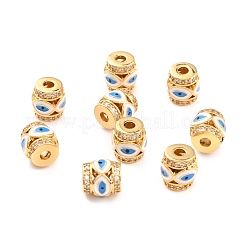 Настоящие 18k позолоченные латунные бусины из прозрачного кубического циркония с микропаве ZIRC-Z023-02