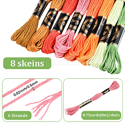 8 моток ниток полиэстеровых швейных 8 цветов OCOR-WH20074-09F