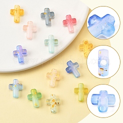 130 шт. 10-цветные градиентные прозрачные акриловые бусины&nbsp;OACR-FS0002-05