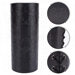 Прямоугольный браслет-манжета из искусственной кожи с узором «молот» BJEW-WH0016-09B