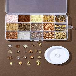 Наборы для самостоятельного изготовления браслетов из сплава и стеклянных бусин&nbsp;DIY-FS0007-77