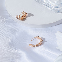 1 пара серег-колец из латуни для женщин&nbsp;EJEW-LP0003-70G