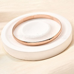 Простые браслеты из нержавеющей стали 304 для женщин&nbsp;BJEW-V004-02B-RG