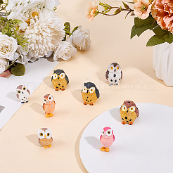 16шт 8-х стилевые фигурки совы из смолы DJEW-DR0001-09