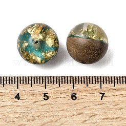 Ореховое дерево с бусинами из золотой фольги из смолы&nbsp;WOOD-G025-01C