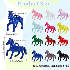 48шт 12 цвета непрозрачные акриловые подвески&nbsp;TACR-PH0001-47