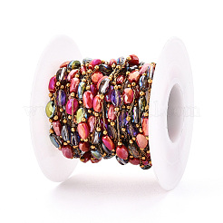 Стеклянные цепочки овальной формы ручной работы CHS-T006-35G