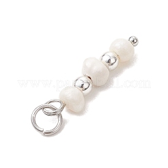 Натуральный культивированный пресноводный жемчужный картофель с круглыми подвесками из синтетического немагнитного гематита&nbsp;PALLOY-JF04853-01