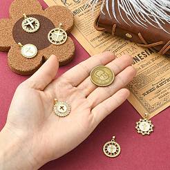 6 шт. 6 стиля латунные подвески с микропаве и кубическим цирконием&nbsp;KK-CJ0004-11