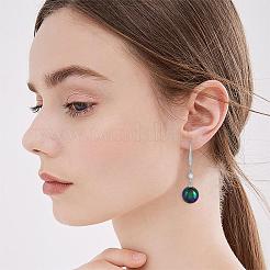 Жемчужные серьги с кубическим цирконием белый пресноводный жемчуг висячие серьги-крючки серьги-гвоздики круглый шар серьги-кольца латунные украшения подарок для женщин JE1097C